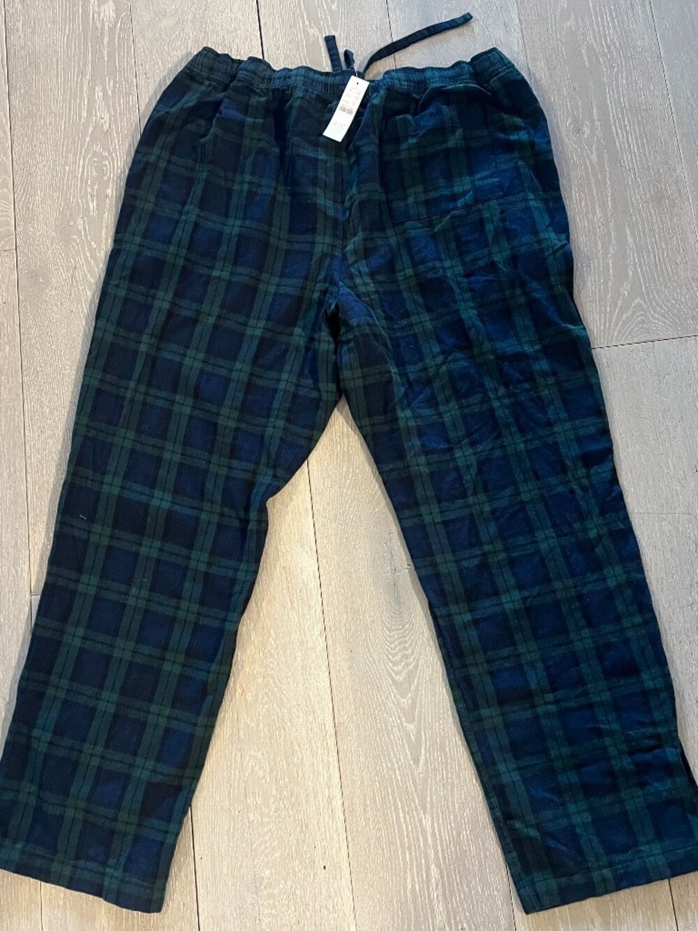 NWT J.Crew Men's Flannel Pajama Pant, Cooper Green Blue, Size XL